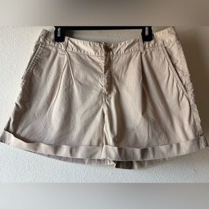 Banana Republic Beige Martin Fit Pleated Shorts